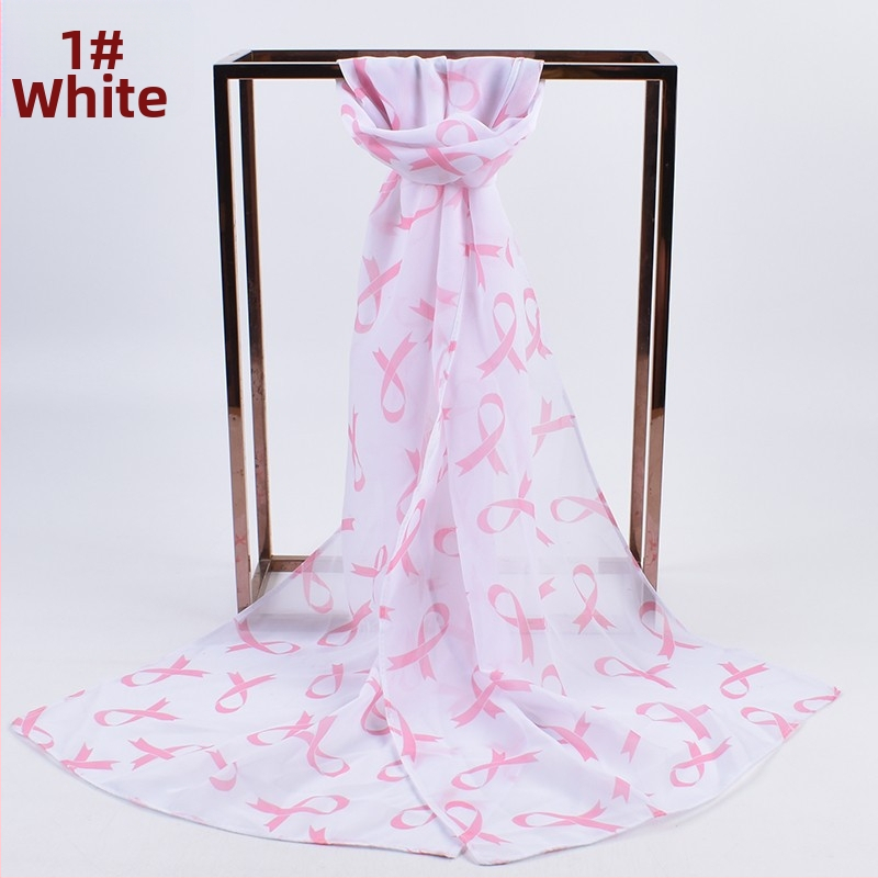 Dámska ľahká šifónová šatka s potlačou mašle, priedušná, 150×35 cm, 100% polyester