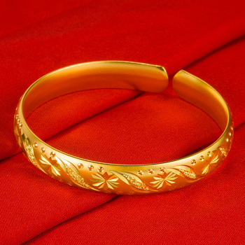 Brățară cu placare aur antic, motive florale și cer înstelat