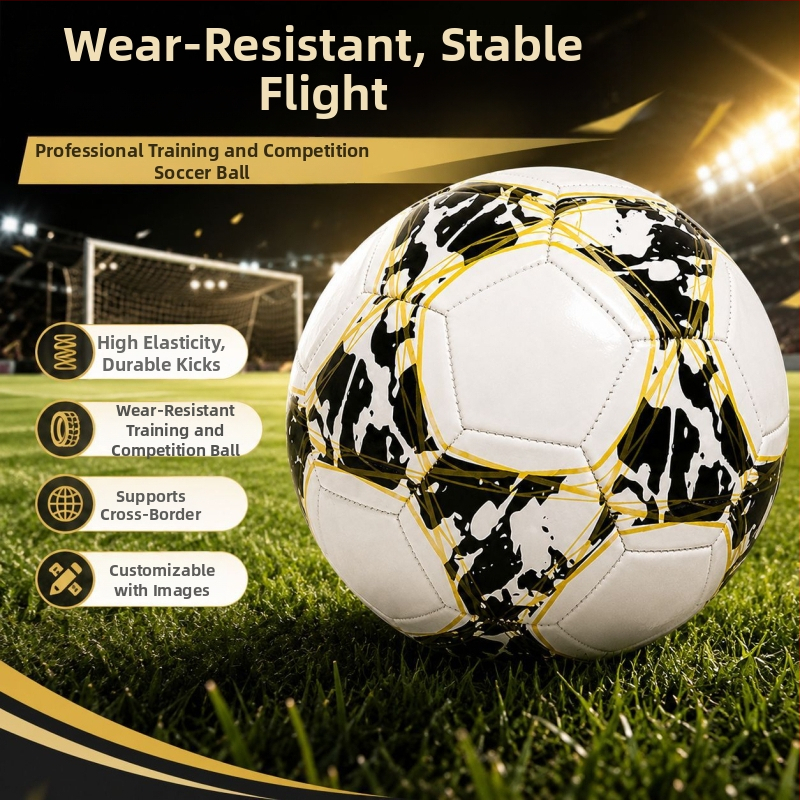 Futbalová lopta veľkosti 5 s prispôsobiteľným logom na vonkajšie tréningy a zápasy – strojovo šitá, vhodná pre dospelých a mládež