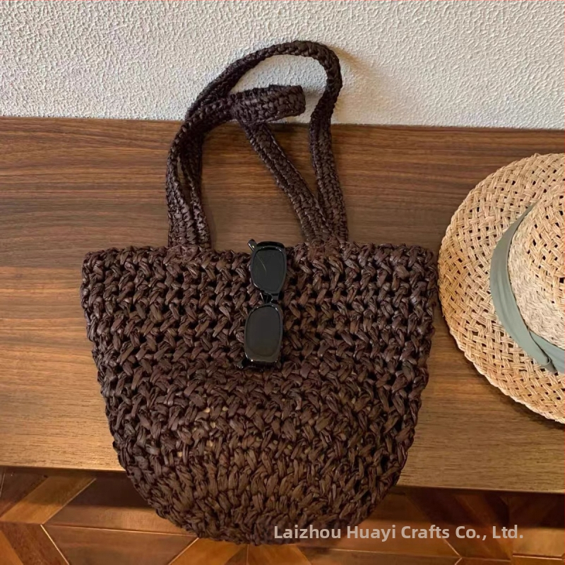 Veľkokapacitná tkaná vedrová taška pre ženy, leto 2026, bežné denné nosenie, slamená plážová crossbody taška