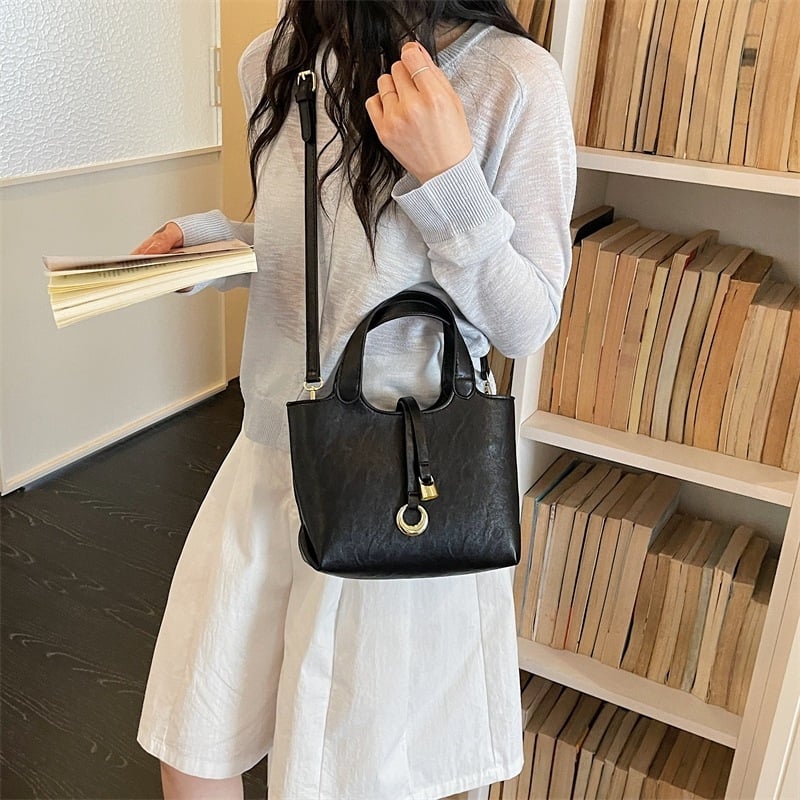 Geantă mică premium pentru femei, 2026 nouă în modă, versatilă, pentru umăr sau crossbody, geantă bucket minimalistă