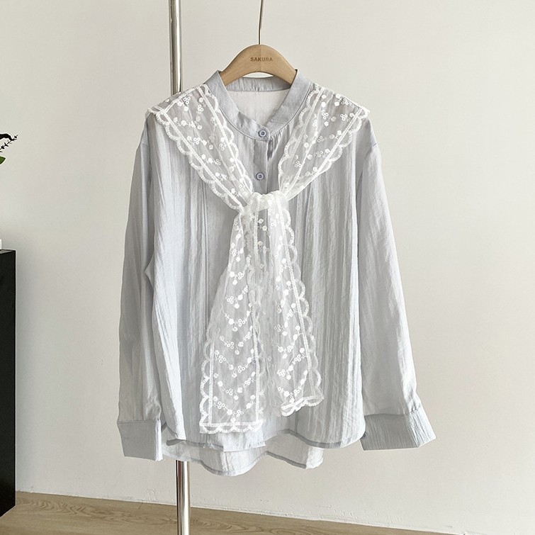 Eșarfă din dantelă care poate fi purtată și ca centură, stil japonez și coreean, design delicat AL228