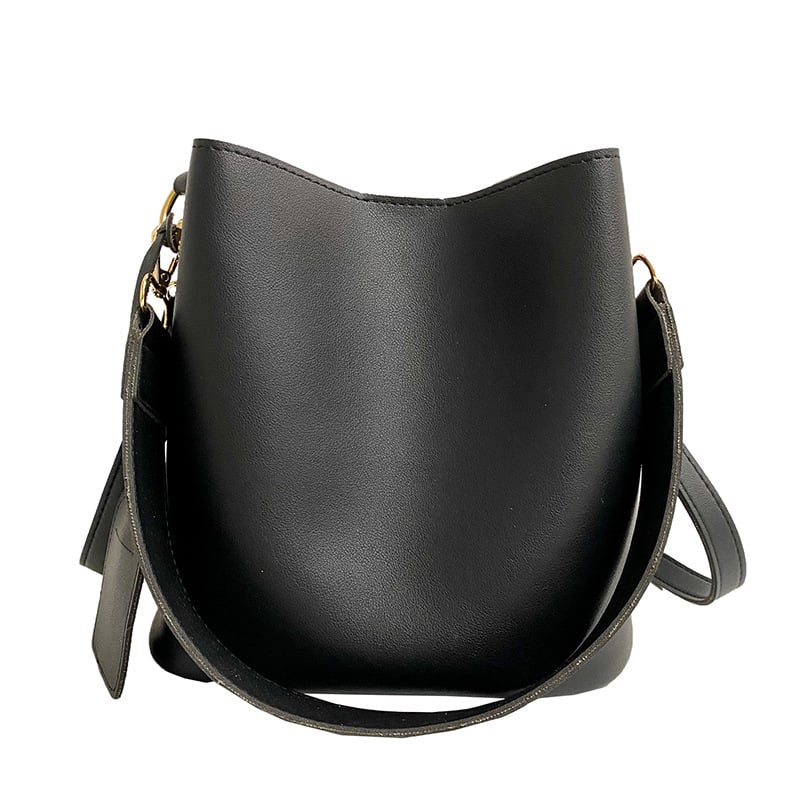 Geantă bucket PU pentru femei, pentru umăr și crossbody, capacitate mare, stil retro urban.