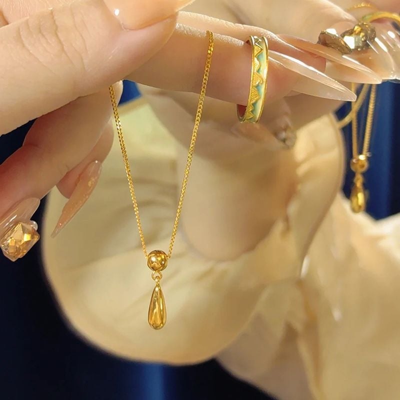 Rupert's Tears colier cu pandantiv în formă de picătură de apă, lanț pentru claviculă, design elegant