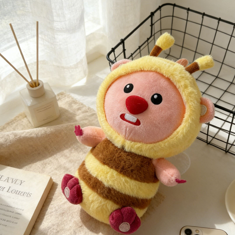 Малка видра плюшена играчка с качулка и Ruby възглавничка