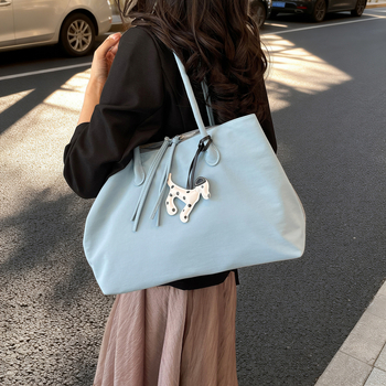 Geantă Tote pentru femei, cu design color-block, pentru zi de zi și sală, cu logo
