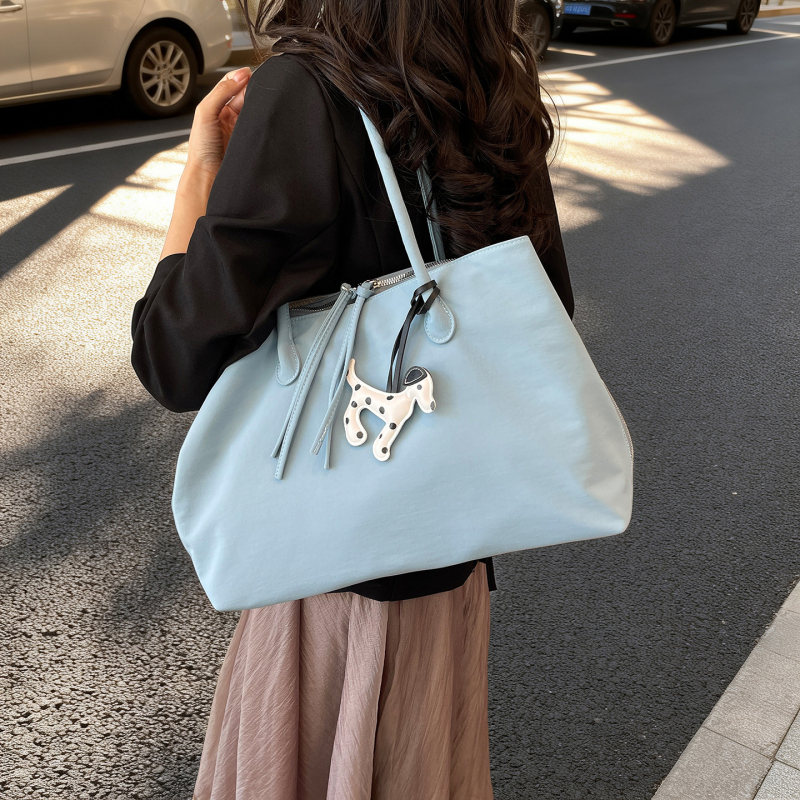 Geantă Tote pentru femei, cu design color-block, pentru zi de zi și sală, cu logo