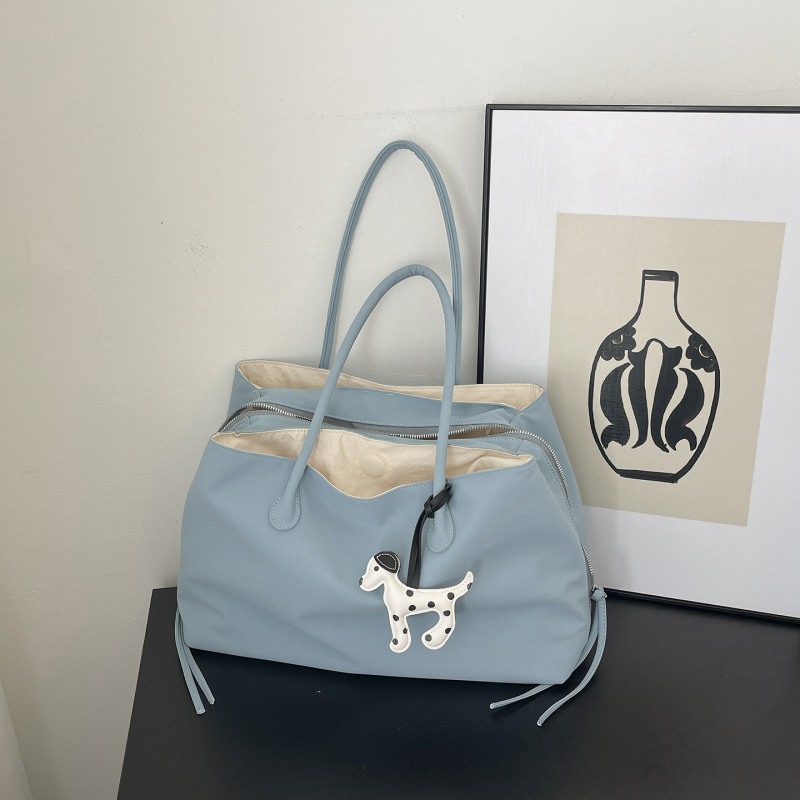 Geantă Tote pentru femei, cu design color-block, pentru zi de zi și sală, cu logo