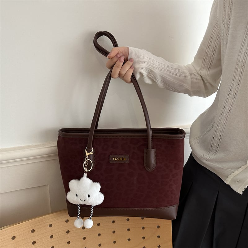 Geantă tote casual minimalistă pentru femei, capacitate mare, elegantă și de înaltă calitate, culoare uni, geantă de umăr