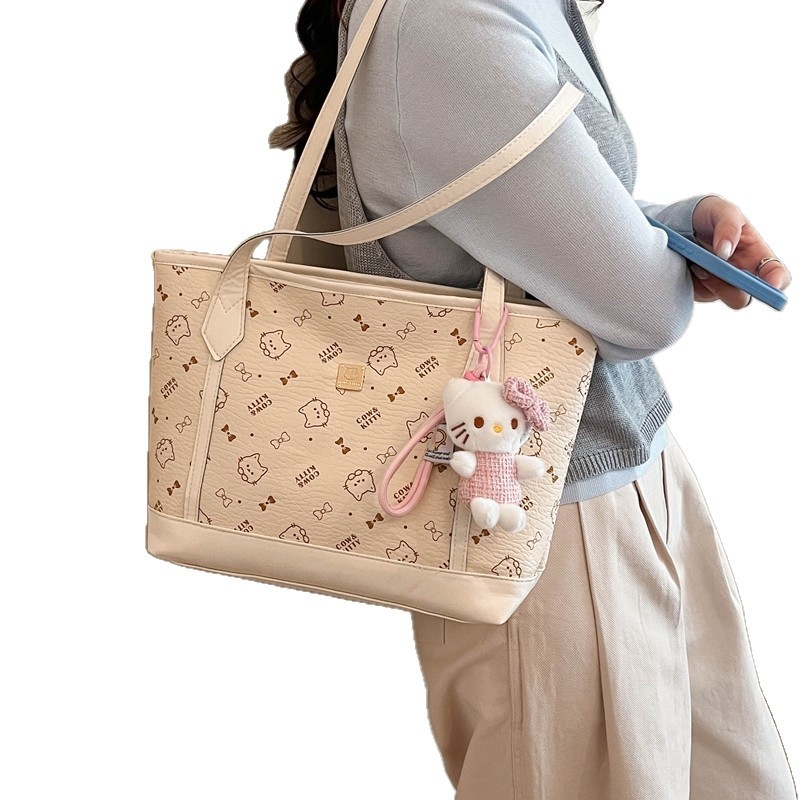 Geantă tote pentru femei din PU, stil retro minimalist, casual chic, primăvara 2026