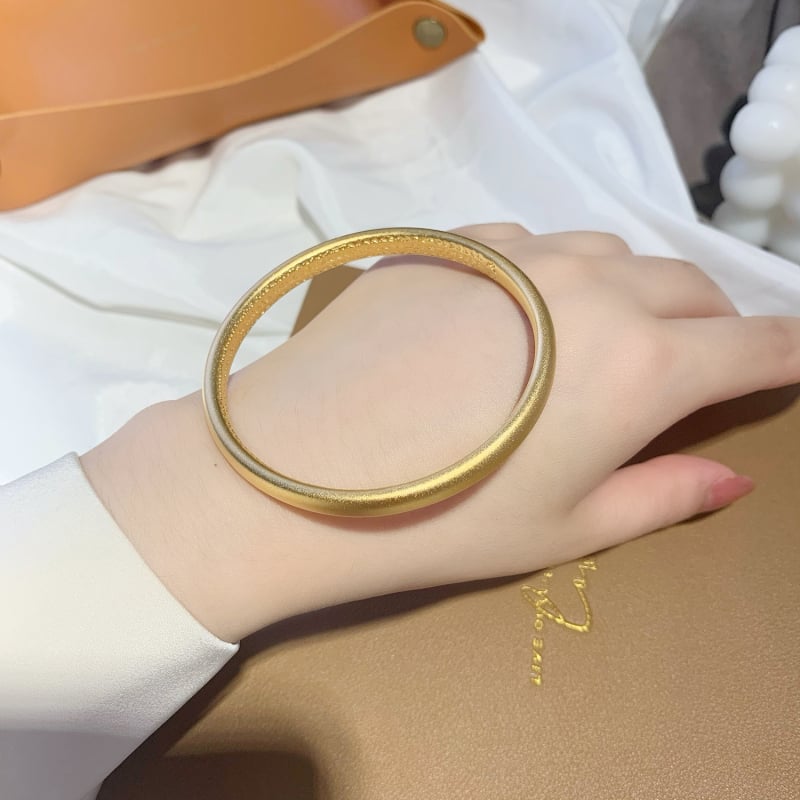 Brățară pentru femei din alamă, gravură Sutra inimii, finisaj mat, placare aur 24K imitata, culoare durabilă