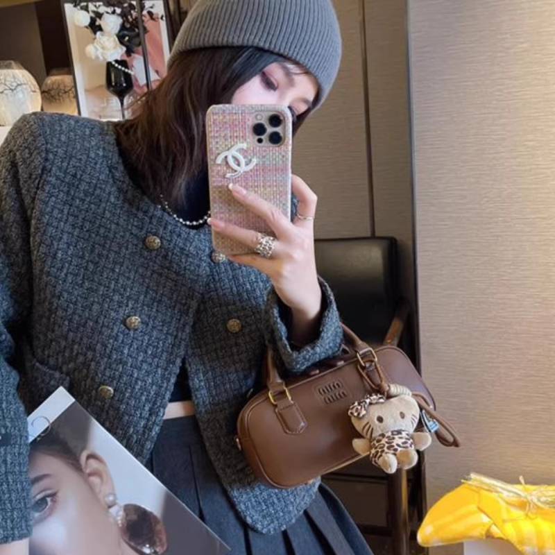 Geantă Boston din piele naturală, mică pătrată, crossbody pentru femei, primăvara 2026