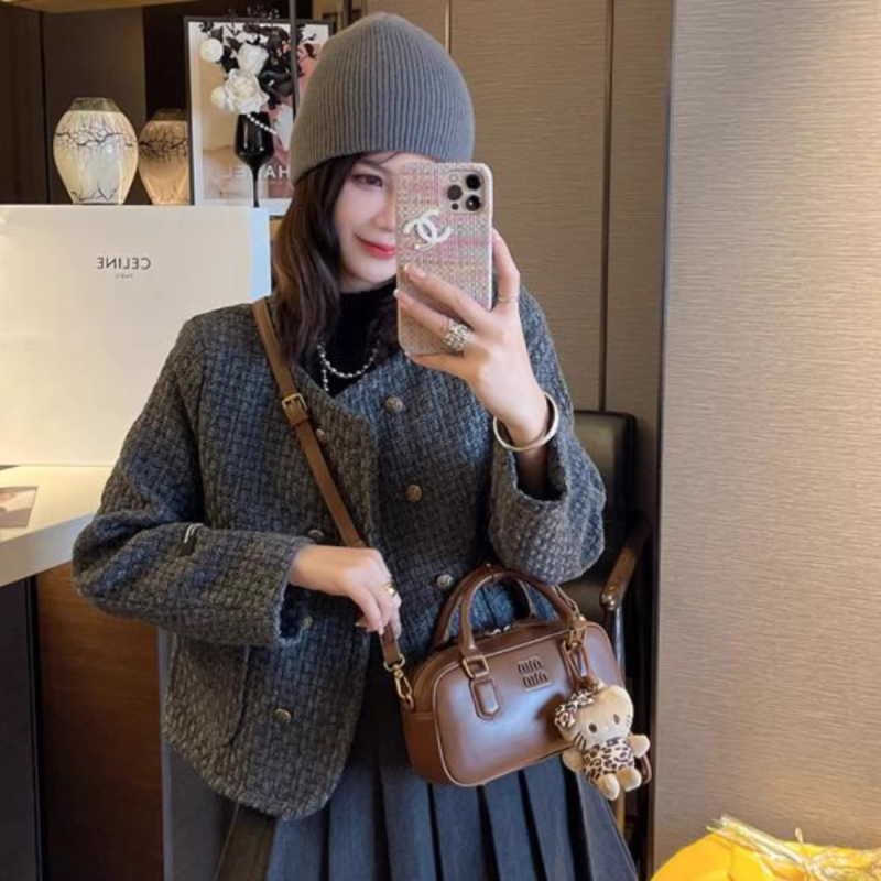 Geantă Boston din piele naturală, mică pătrată, crossbody pentru femei, primăvara 2026