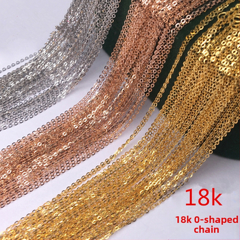 18K pozlátená retiazka v tvare O a L zo striebra S925, náhrdelník s kľúčnou kosťou, vlastnými rukami