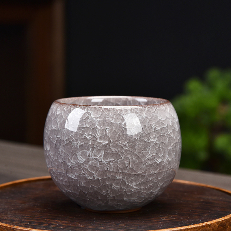 Ceașcă de porțelan cu crackle de gheață, ceașcă unică pentru ceremonia de ceai Kung Fu, design dragon, ceașcă de degustare, cadou elegant