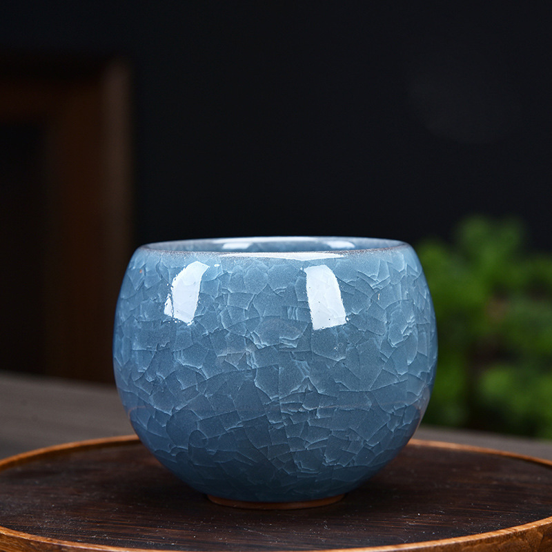 Ceașcă de porțelan cu crackle de gheață, ceașcă unică pentru ceremonia de ceai Kung Fu, design dragon, ceașcă de degustare, cadou elegant