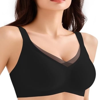 Sutien fără cusături, fără sârmă, cupă completă, suport confortabil, anti-alunecare, bretele late, plus size