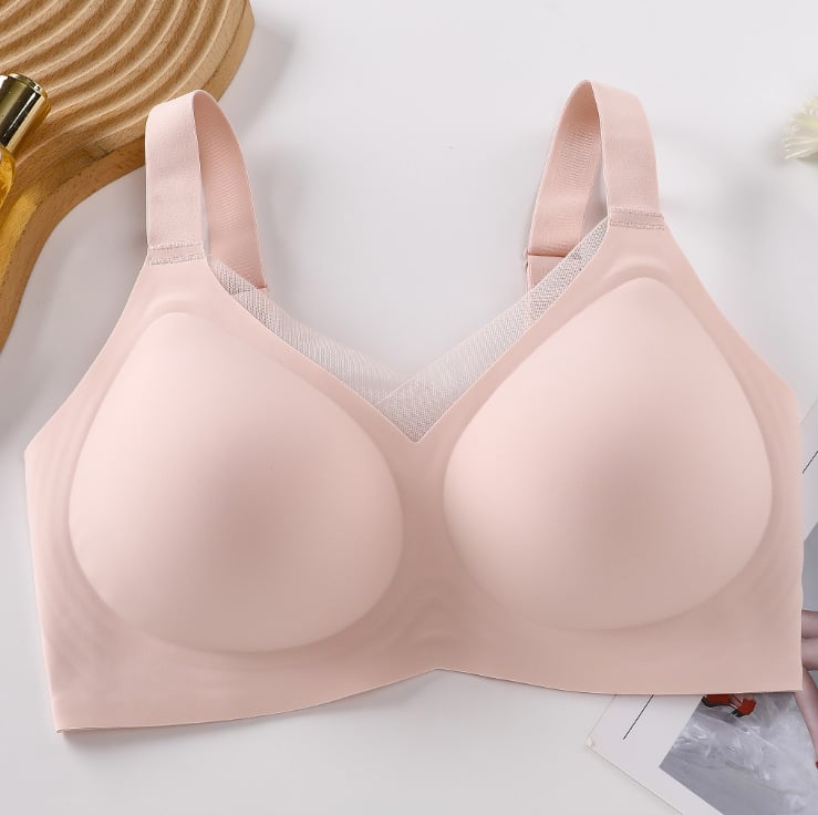 Sutien fără cusături, fără sârmă, cupă completă, suport confortabil, anti-alunecare, bretele late, plus size