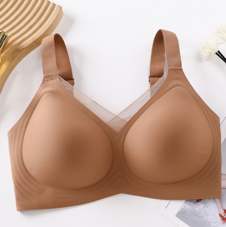 Sutien fără cusături, fără sârmă, cupă completă, suport confortabil, anti-alunecare, bretele late, plus size