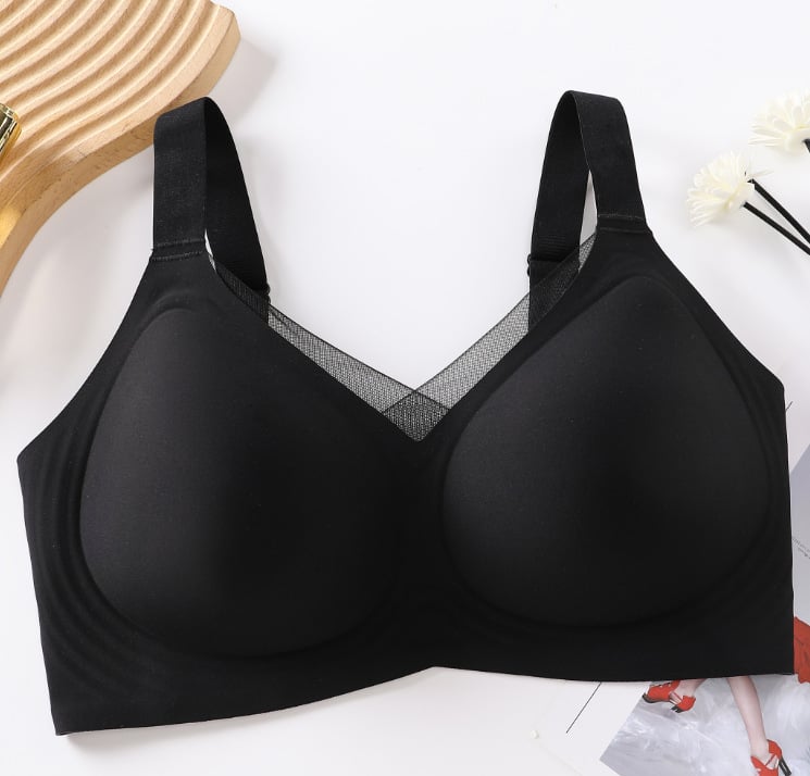 Sutien fără cusături, fără sârmă, cupă completă, suport confortabil, anti-alunecare, bretele late, plus size