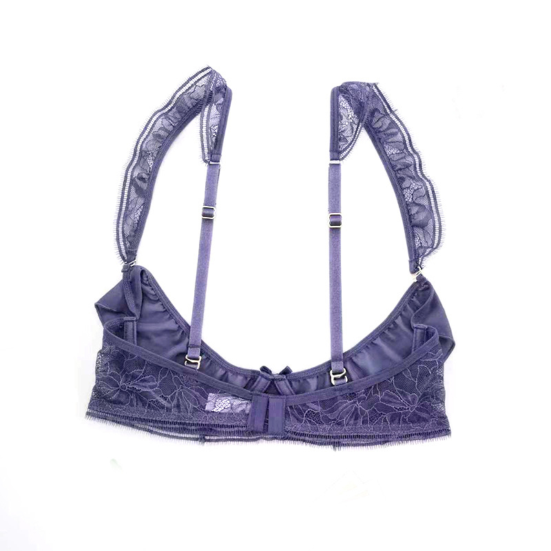 Sutien din dantelă cu push-up, cupe întărite, purtare în două moduri, lenjerie sexy, mărime mare
