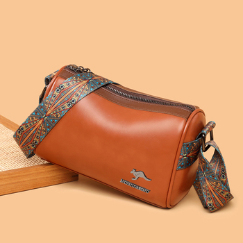 Geantă Boston vintage pentru femei, textură, curea lată, capacitate mare, crossbody