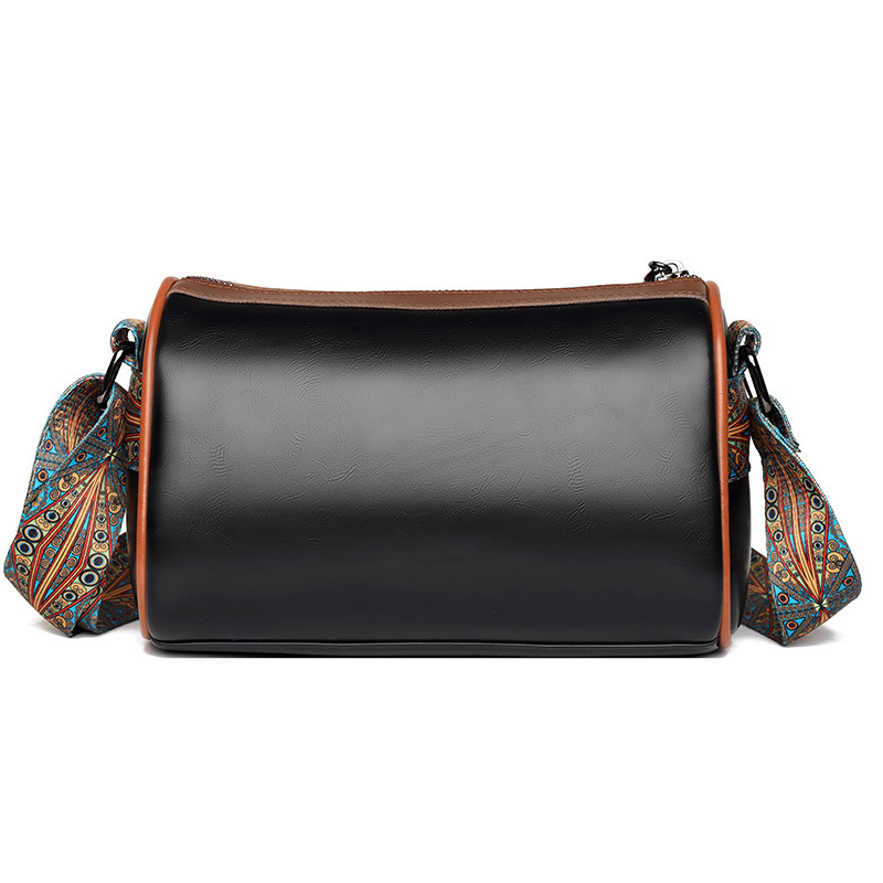 Geantă Boston vintage pentru femei, textură, curea lată, capacitate mare, crossbody
