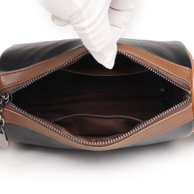 Geantă Boston vintage pentru femei, textură, curea lată, capacitate mare, crossbody