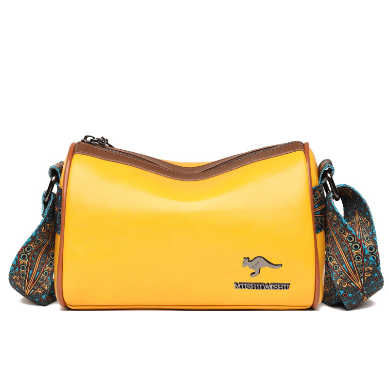 Geantă Boston vintage pentru femei, textură, curea lată, capacitate mare, crossbody