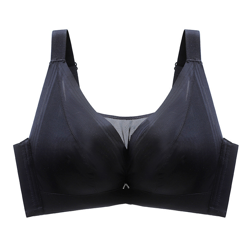 Sutien anti-cădere cu inel metalic, cupe netede din latex, model subțire, cupă completă pentru sâni mari, mărime plus