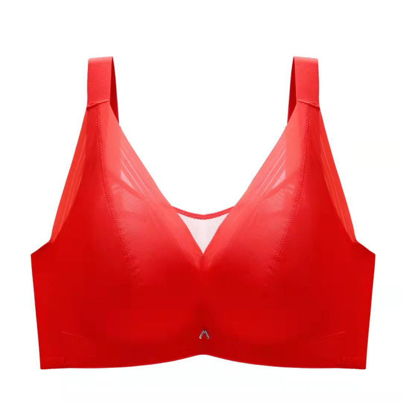 Sutien anti-cădere cu inel metalic, cupe netede din latex, model subțire, cupă completă pentru sâni mari, mărime plus