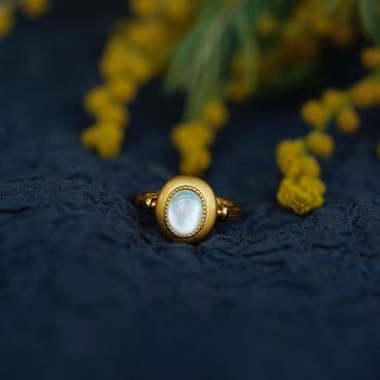 White Bean Dings inel retro cu perlă side, simplu și elegant, potrivit pentru purtare zilnică, design de înaltă calitate