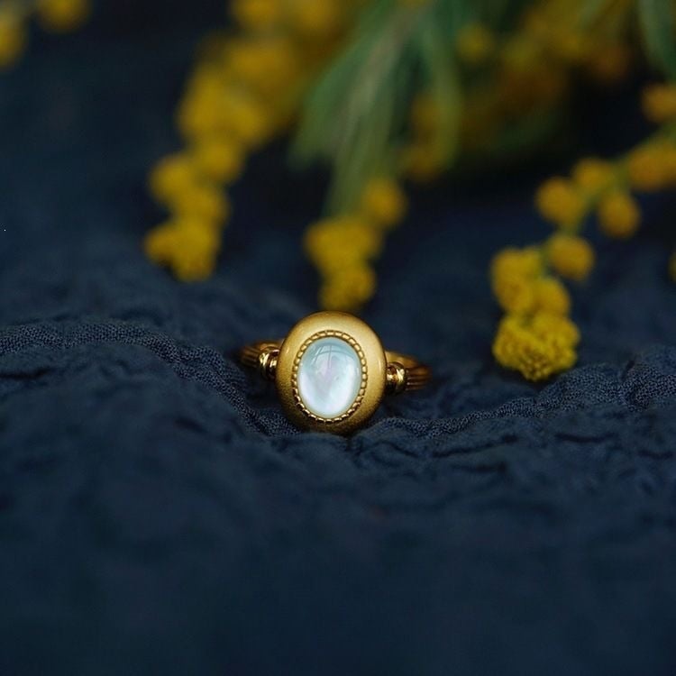 White Bean Dings inel retro cu perlă side, simplu și elegant, potrivit pentru purtare zilnică, design de înaltă calitate