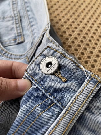 Blugi pentru bărbați cu spălare stone-washed și efect rope-dyed, culoare deschisă, croială americană lejeră, drept și ușor conici, pentru primăvară și toamnă