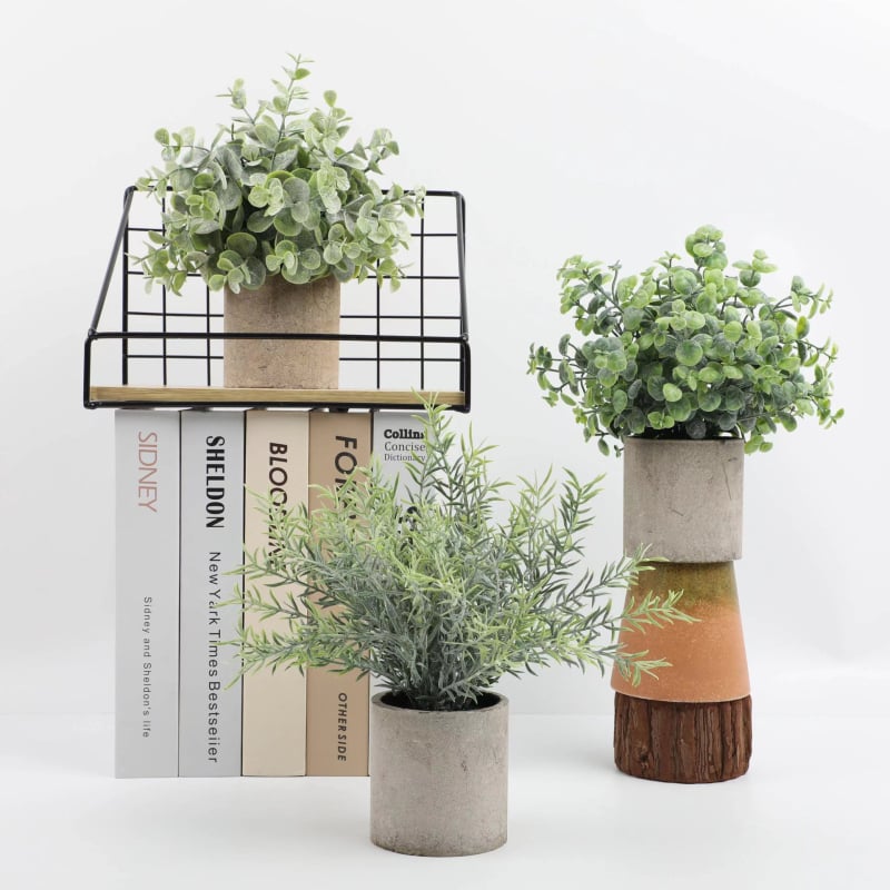 Set de bonsai din plante artificiale cu eucalipt pentru decor interior