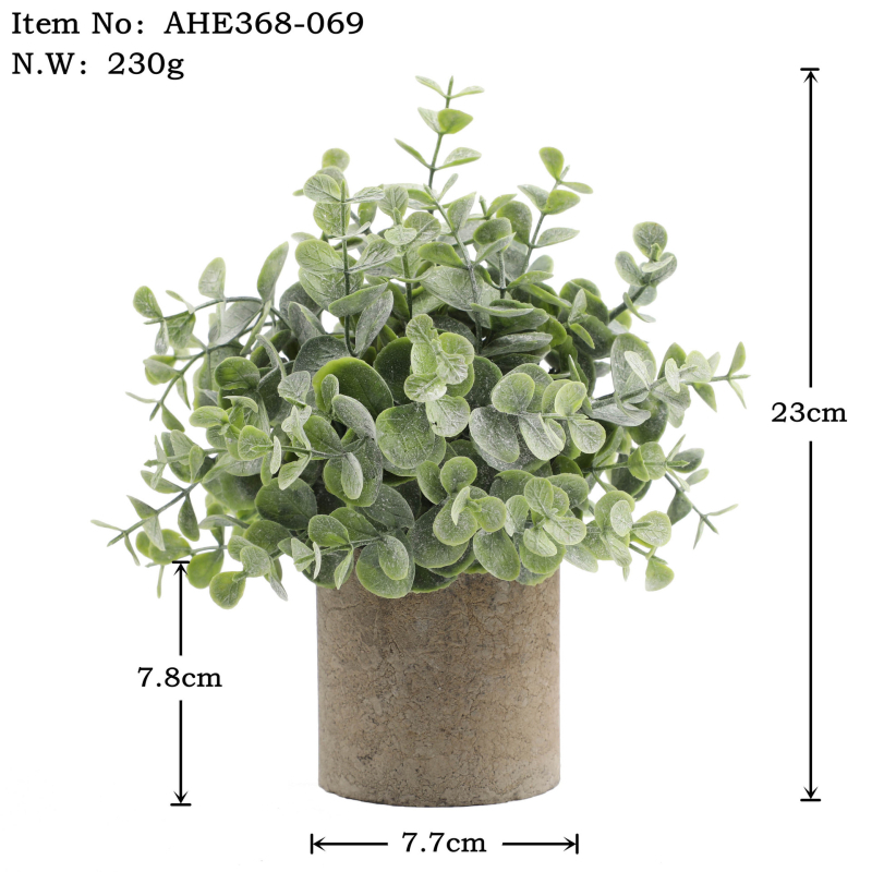 Set de bonsai din plante artificiale cu eucalipt pentru decor interior