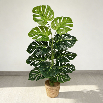 Plantă Monstera artificială cu frunze mari, decor pentru interior și exterior, înălțime 100–200 cm în ghiveci