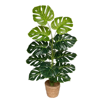 Plantă Monstera artificială cu frunze mari, decor pentru interior și exterior, înălțime 100–200 cm în ghiveci