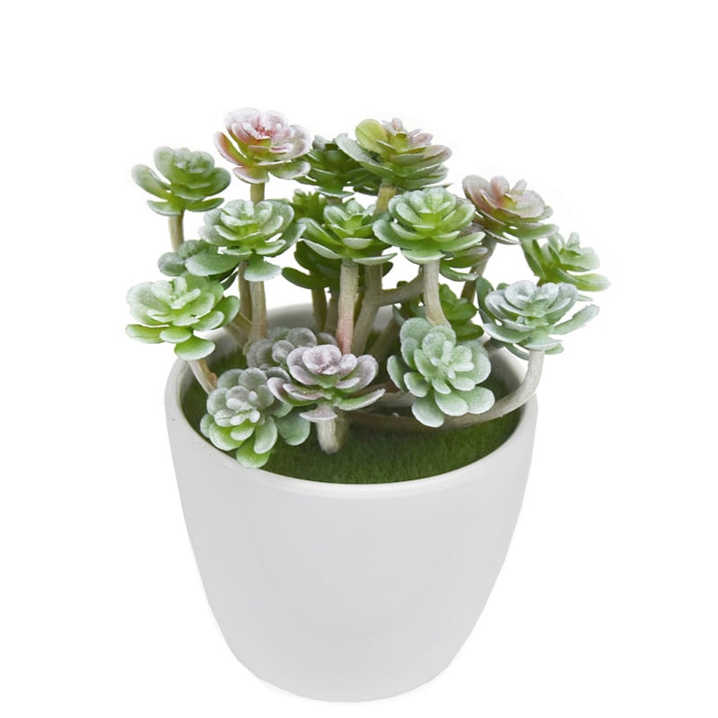 Buchet mic de suculente artificiale, 24 de capete, decor interior cu flori din plastic