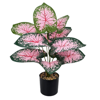 Plante colorate de taro cu flori artificiale roz, bonsai de podea în stil nordic pentru decorul casei