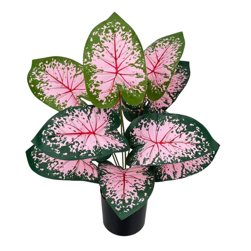 Plante colorate de taro cu flori artificiale roz, bonsai de podea în stil nordic pentru decorul casei