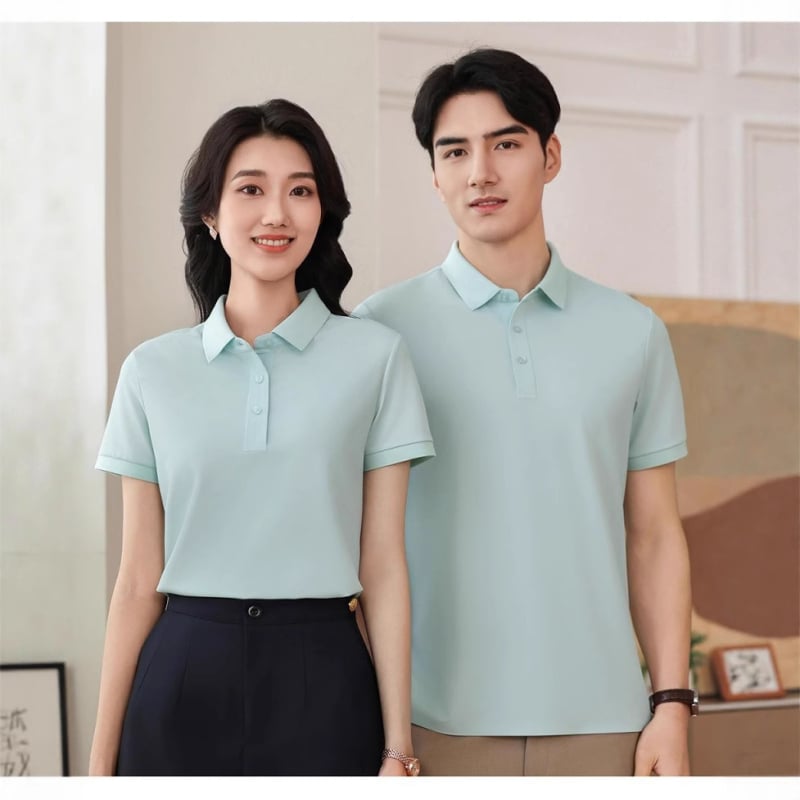 YK.519 Polo răcoros din nailon-spandex, model mic pătrat, fără cusături, uscare rapidă, mânecă scurtă, guler polo, cu logo brodat