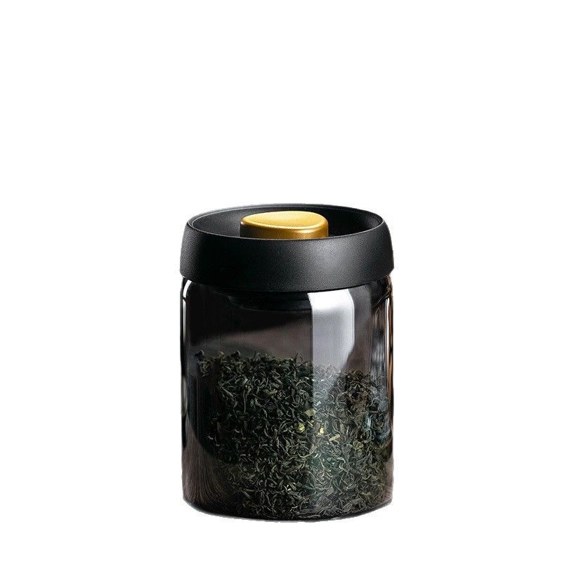 Recipient din sticlă vidat pentru boabe de cafea și frunze de ceai, clasă alimentară, protejat de lumină, rezistent la umezeală, borosilicat, recipient sigilat