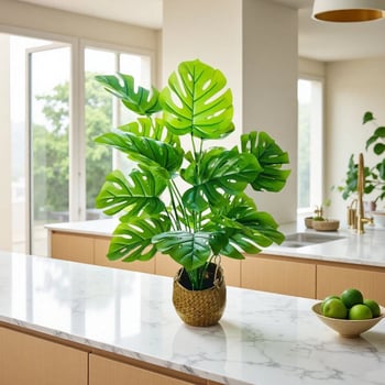 Monstera artificială cu 18 frunze pentru decor peisager în stil nordic, pentru casă și hotel