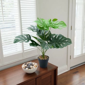 Monstera artificială cu 18 frunze pentru decor peisager în stil nordic, pentru casă și hotel