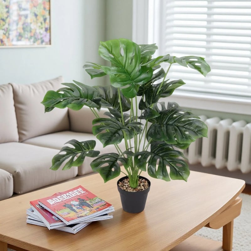 Monstera artificială cu 18 frunze pentru decor peisager în stil nordic, pentru casă și hotel