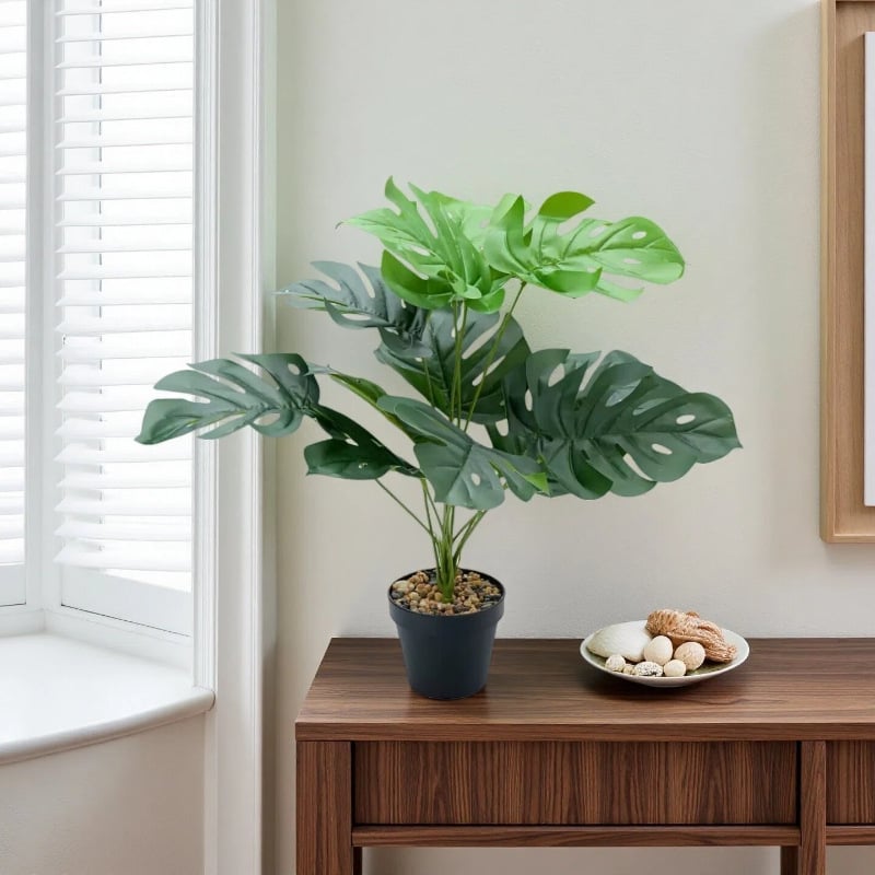 Monstera artificială cu 18 frunze pentru decor peisager în stil nordic, pentru casă și hotel