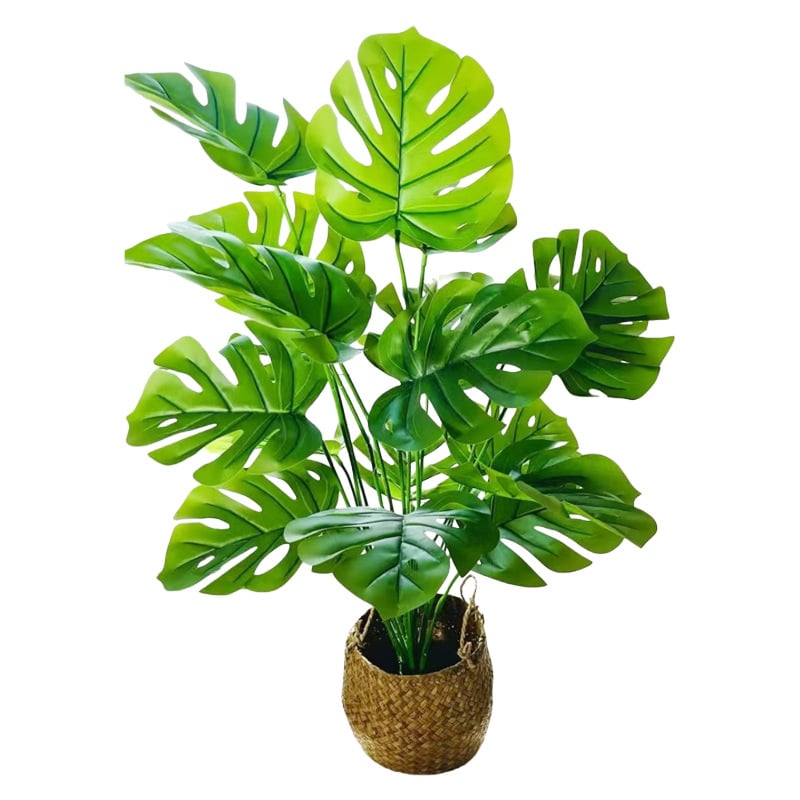 Monstera artificială cu 18 frunze pentru decor peisager în stil nordic, pentru casă și hotel