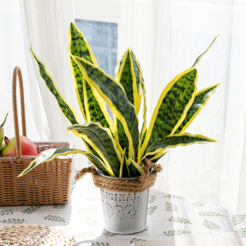 Ramuri artificiale de Sansevieria pentru decor de nuntă și casă – tije PVC verzi pentru decorațiuni