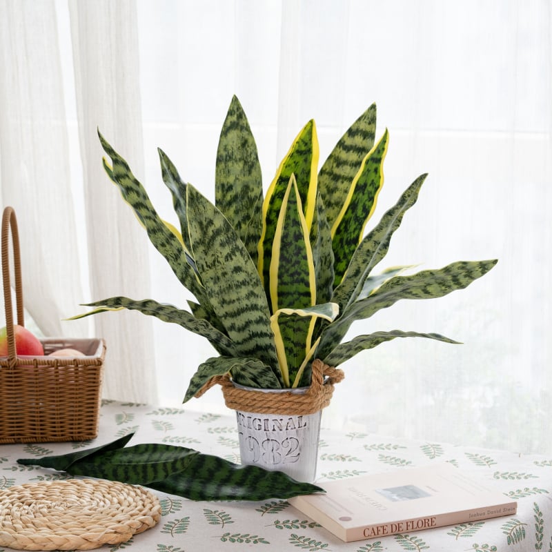 Ramuri artificiale de Sansevieria pentru decor de nuntă și casă – tije PVC verzi pentru decorațiuni